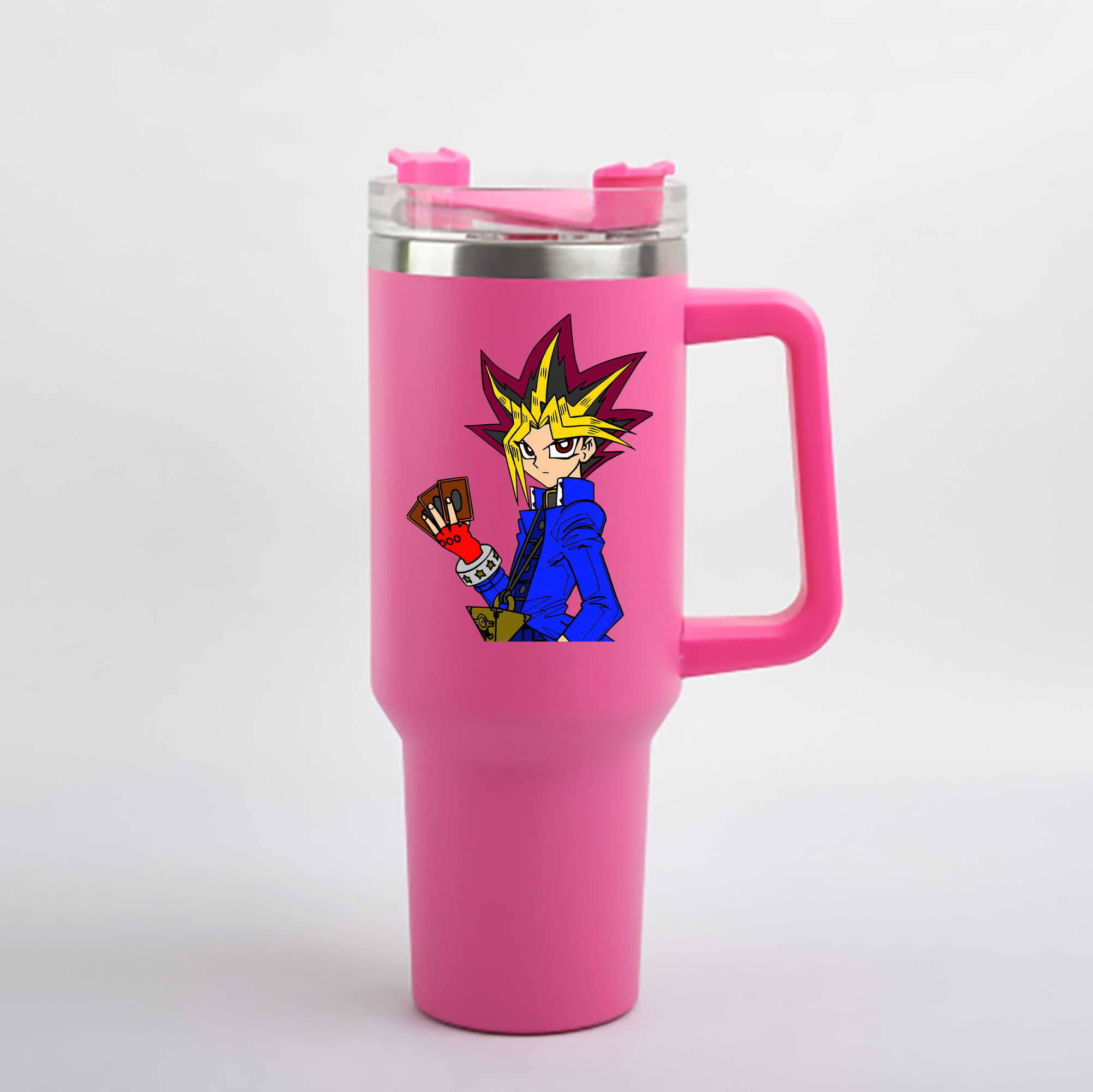 （画像用） 遊☆戯☆王 Yu-Gi-Oh! 1200mL車用タンブラー - クリスタルステッカー（プラスチックストロー付き）